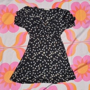 Floral Black Womens Dress